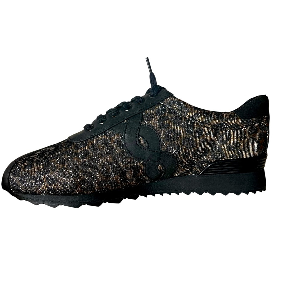 NWT🌺Easy Spirit•Cheetah Leopard Glitter Silver Gold Sneakers